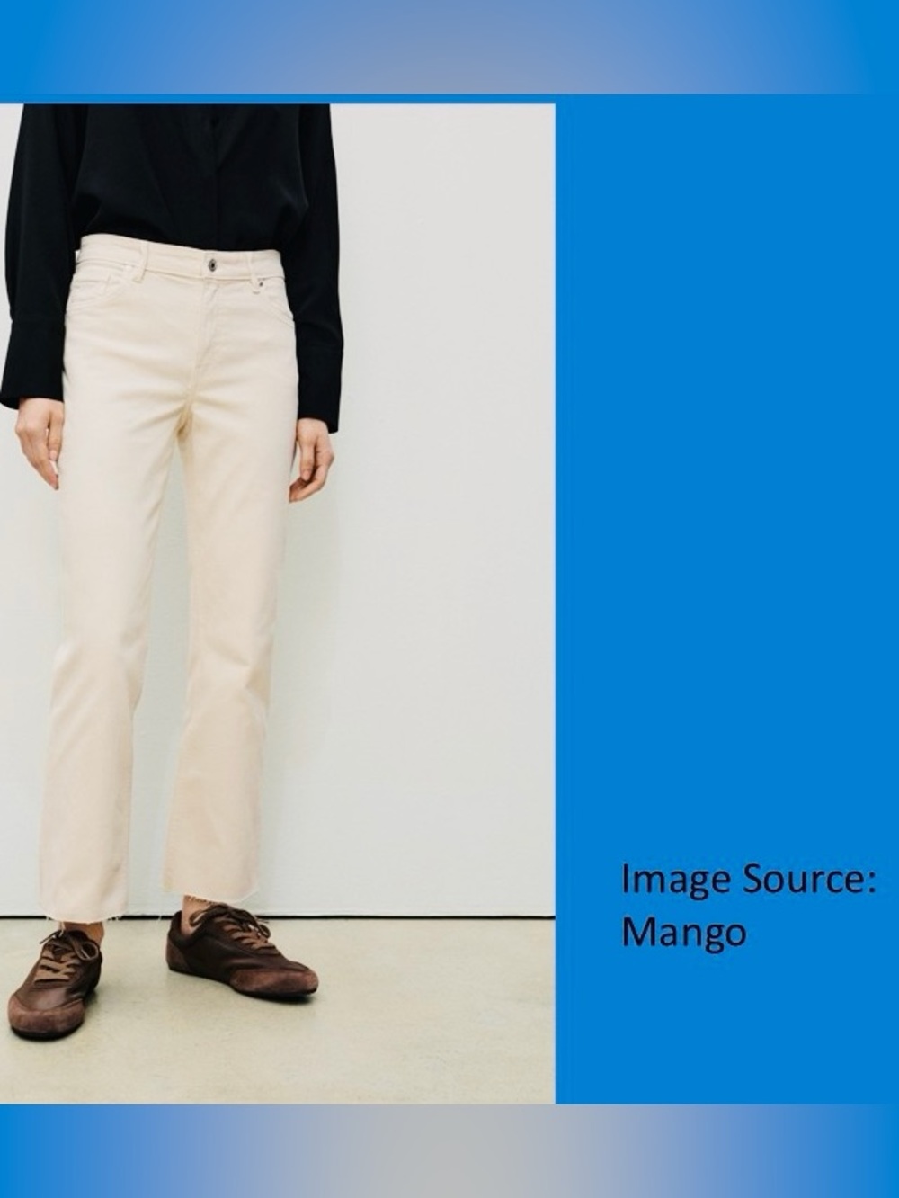 Mango Women's Cream Sienna Flared Cropped Jeans